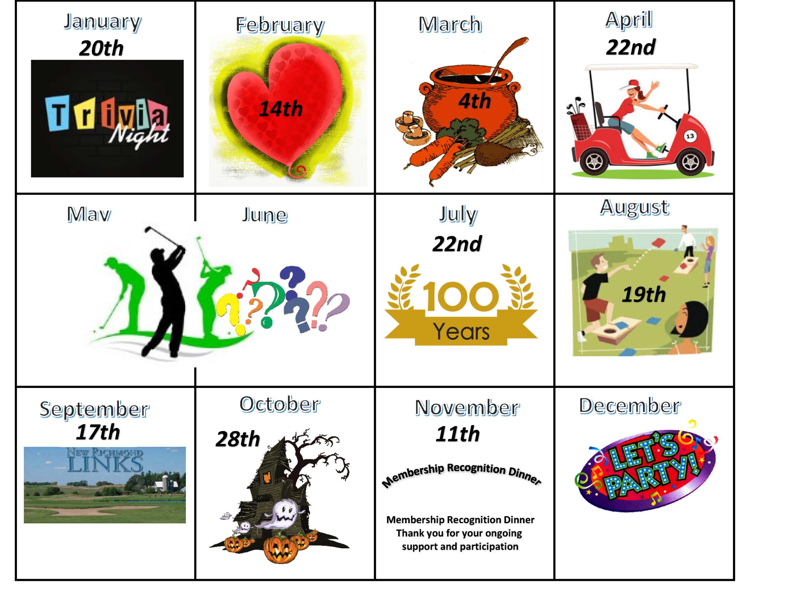 Golf Course Centennial Calendar